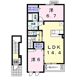 メゾンブリーズ7 2LDKの間取図画像