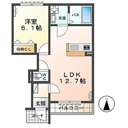 シャロームコートJ 1LDKの間取図画像