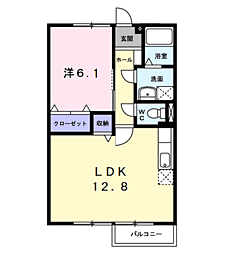 ファミール旭ケ丘2 1LDKの間取図画像