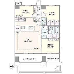 パレスステージ江北3西館 3LDKの間取図画像