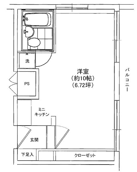 プライム赤坂 401｜東京都港区赤坂２丁目(賃貸マンション1R・4階・22.23㎡)の写真 その2