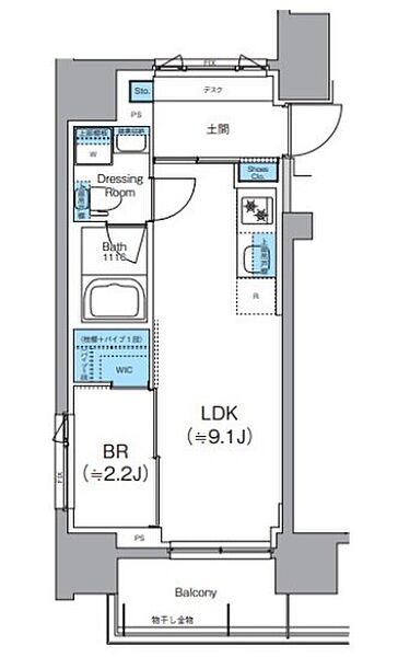 クレヴィアリグゼ錦糸町 202｜東京都墨田区江東橋１丁目(賃貸マンション1LDK・2階・31.09㎡)の写真 その2