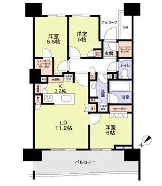 晴海フラッグ サンビレッジ B棟（HARUMI FLAG） 1311｜東京都中央区晴海５丁目(賃貸マンション3LDK・13階・75.80㎡)の写真 その2