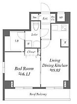 コスモリード月島 801 ｜ 東京都中央区佃２丁目5-13（賃貸マンション1LDK・8階・34.75㎡） その2