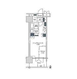 ブルックサイドレジデンス木場 1LDKの間取図画像