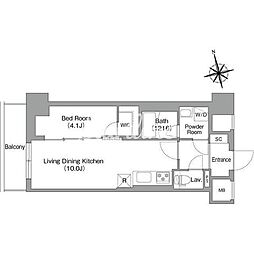 コンフォリア・リヴ南砂町EAST 1LDKの間取図画像