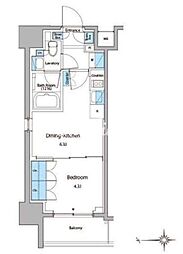 ルフォンプログレ門前仲町マークス 1DKの間取図画像