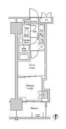 ブルックサイドレジデンス木場 2Kの間取図画像