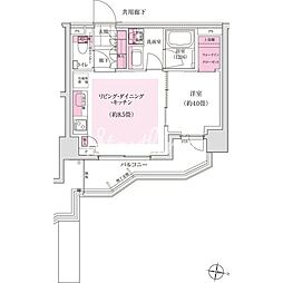 ディームス東陽町 1LDKの間取図画像