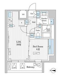 パークアクシス東陽町レジデンス 1LDKの間取図画像