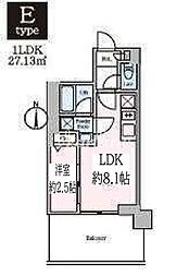 クレストコート東陽町 1LDKの間取図画像