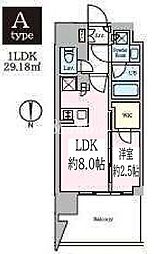 クレストコート東陽町 1LDKの間取図画像