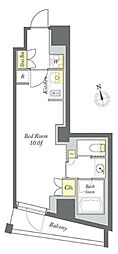 プライムメゾン清澄白河 ワンルームの間取図画像