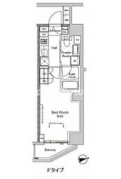 プラウドフラット門前仲町5 1Kの間取図画像