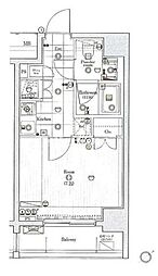 MAKESDESIGN門前仲町 1Kの間取図画像