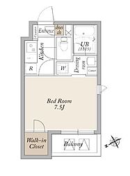 LiveCasa門前仲町 1Kの間取図画像