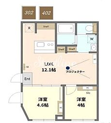 ペルアスペラ門前仲町 2LDKの間取図画像