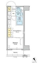 プラウドフラット清澄通り 1DKの間取図画像