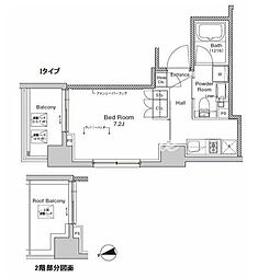 プラウドフラット門前仲町5 1Kの間取図画像