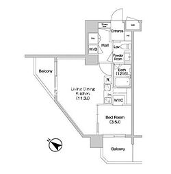 コンフォリア南砂町 1LDKの間取図画像