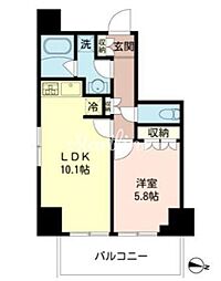 MFPRコート木場公園 1LDKの間取図画像