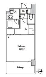 グランパセオ門前仲町2 1Kの間取図画像