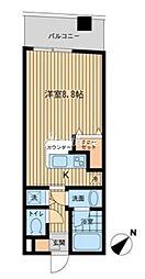 ミスズコート門前仲町 ワンルームの間取図画像