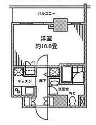 カスタリア門前仲町2 1Kの間取図画像
