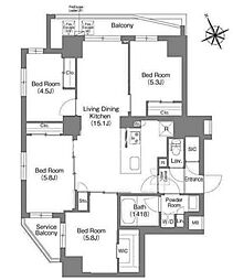 コンフォリア中葛西 4LDKの間取図画像