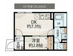 カーサリュクス大島(CASA LUXE大島) 1DKの間取図画像