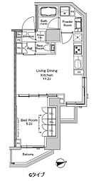 プラウドフラット門前仲町5 1LDKの間取図画像