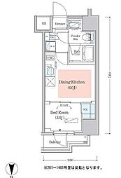Urbanex深川木場 1DKの間取図画像