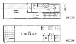 モック テラス カサイ ビー(MOK-TERRACE KASAI B) 1LDKの間取図画像
