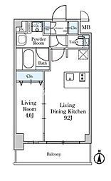 ディームス東陽町2 1LDKの間取図画像