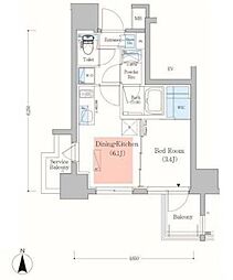 Urbanex深川木場 1DKの間取図画像