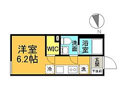 JR山陽本線 向洋駅 徒歩16分の賃貸アパート 2階ワンルームの間取り