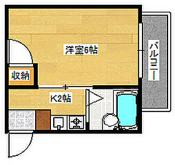 メタリックビィラ 1Kの間取図画像
