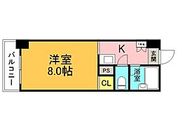 パティオ舟入 1Kの間取図画像