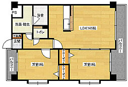 ウェール長楽寺 2LDKの間取図画像