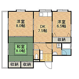レジデンス木村 3DKの間取図画像