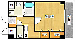 第22友建ビル 1Kの間取図画像