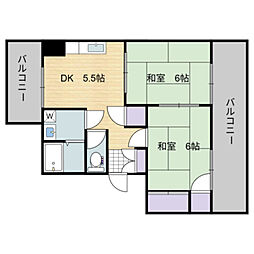 菱明ビル 2DKの間取図画像