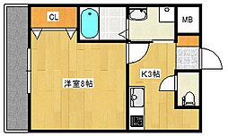 ヴィラ・サクラ 1Kの間取図画像
