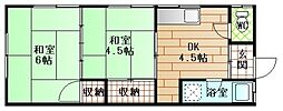 坪井ビル 2DKの間取図画像