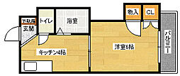 第一下原ビル 1Kの間取図画像