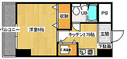 K・ARCADIA 1Kの間取図画像