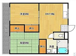 ファビス長束4 2DKの間取図画像