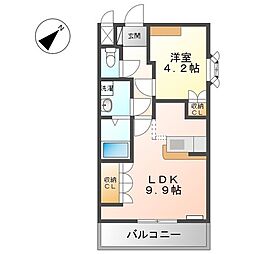 ヒールコートA&G 1LDKの間取図画像