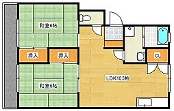 第1仁井田ビル 2LDKの間取図画像