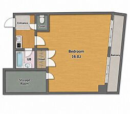 第12やたがいビル 1SKの間取図画像